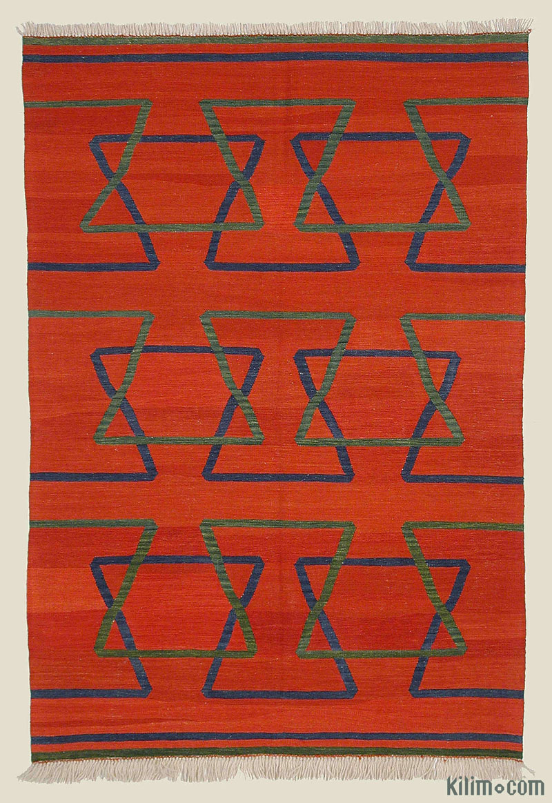 Red New Turkish Kilim Rug - K0000916