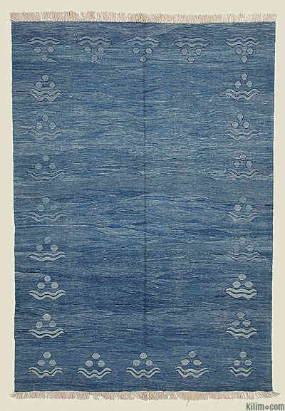 Lacivert Yeni El Dokuma Kilim