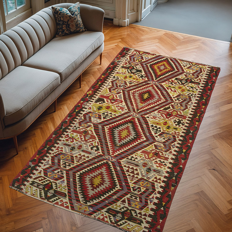 Çok Renkli Eşme Kilimi - 157 cm x 290 cm - K0003235