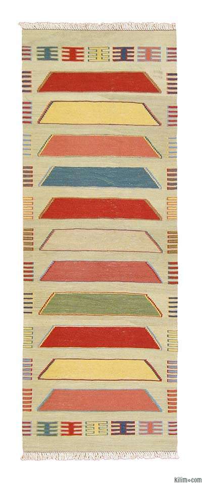 Multicolor Nuevo Kilim Turco De Pasillo