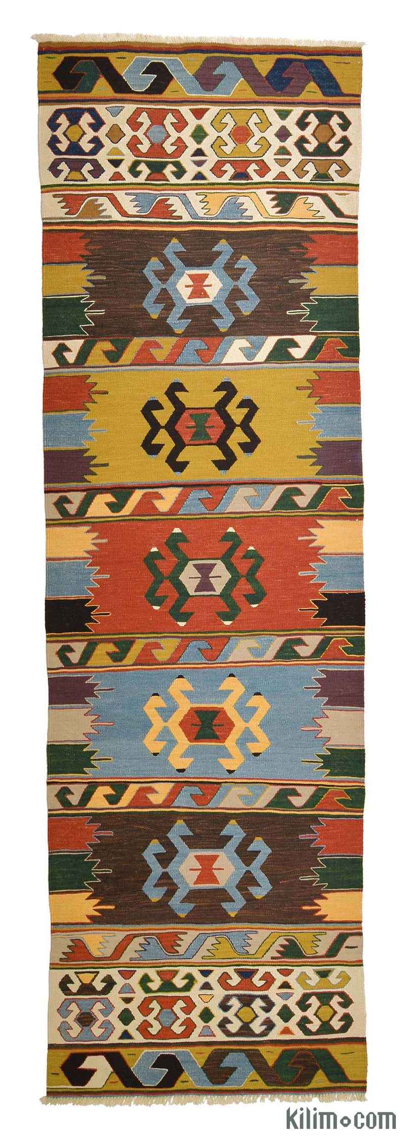 Multicolor Nuevo Kilim Turco De Pasillo - K0005705