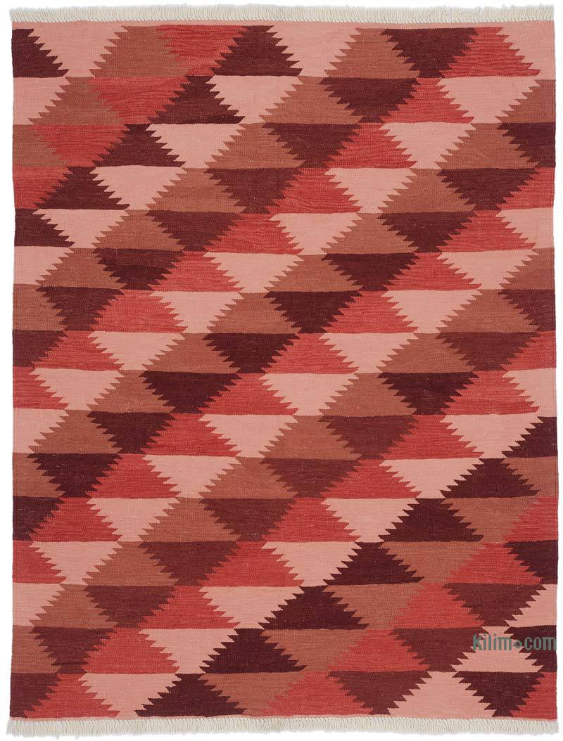 Rojo Nueva Alfombra Turca Kilim - 153 cm x 196 cm - K0005792