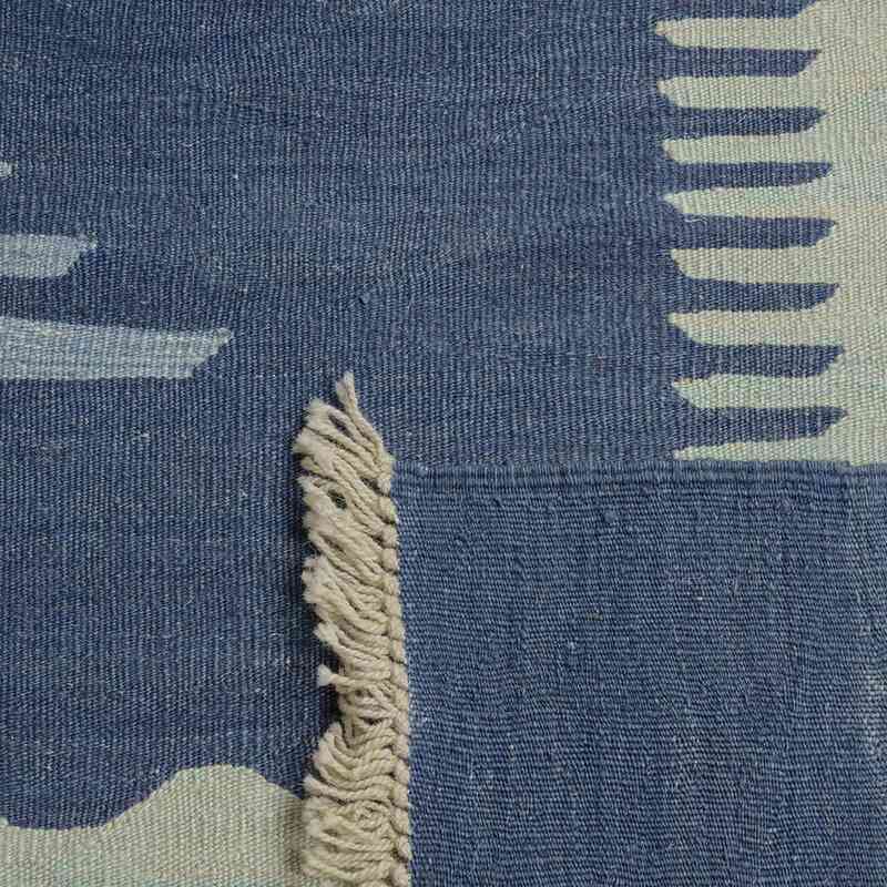 Blue New Handwoven Turkish Kilim Rug - K0005797