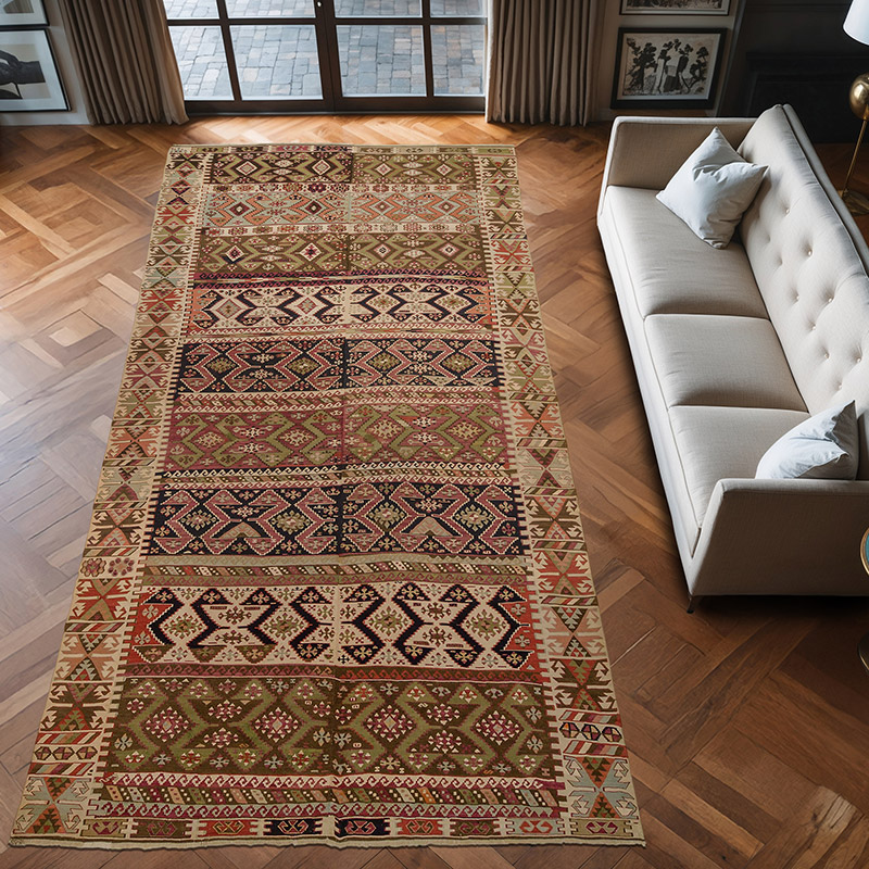 Multicolor Alfombra Antigua Malatya Kilim - 180 cm x 380 cm - K0005959