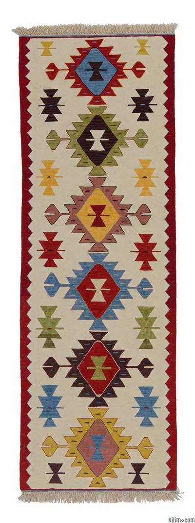Bej, Çok Renkli Yeni Kök Boya Kilim Yolluk