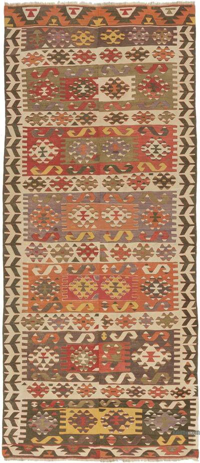 Multicolor Antique Aydin Kilim Rug - 4' 6" x 10' 2" (54" x 122")