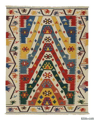 Multicolor New Handwoven Turkish Kilim Rug - 5' 11" x 7' 7" (71" x 91")