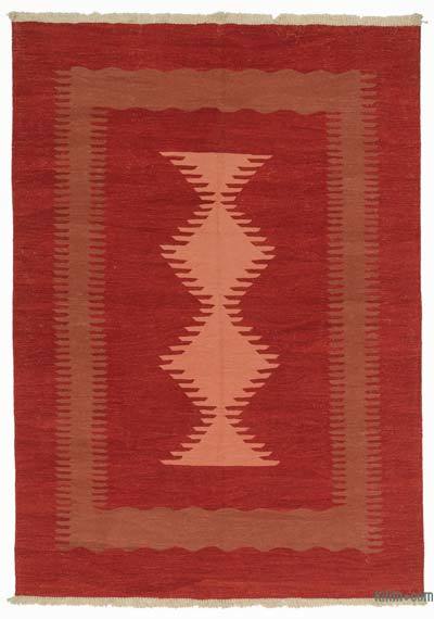 Red New Handwoven Turkish Kilim Rug
