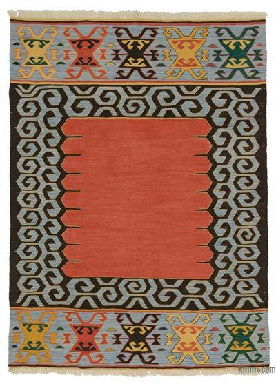 Red New Turkish Kilim Rug - 5'  x 6' 9" (60" x 81")