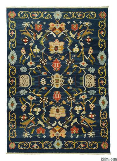Lacivert Yeni El Dokuma Kilim