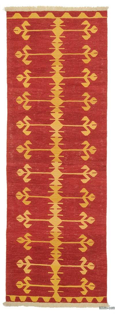 Rojo Nueva Alfombra Kilim Turca De Pasillo