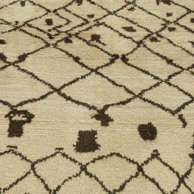 Beige, Marrón Alfombra "Tulu" de estilo marroquí anudada a mano - 236 cm x 250 cm - K0008971