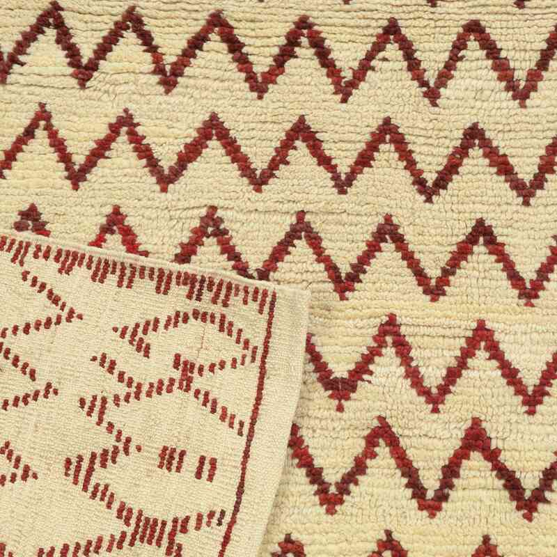 New Moroccan Style Hand-Knotted Tulu Rug - 4' 6" x 5' 8" (54" x 68") - K0008990
