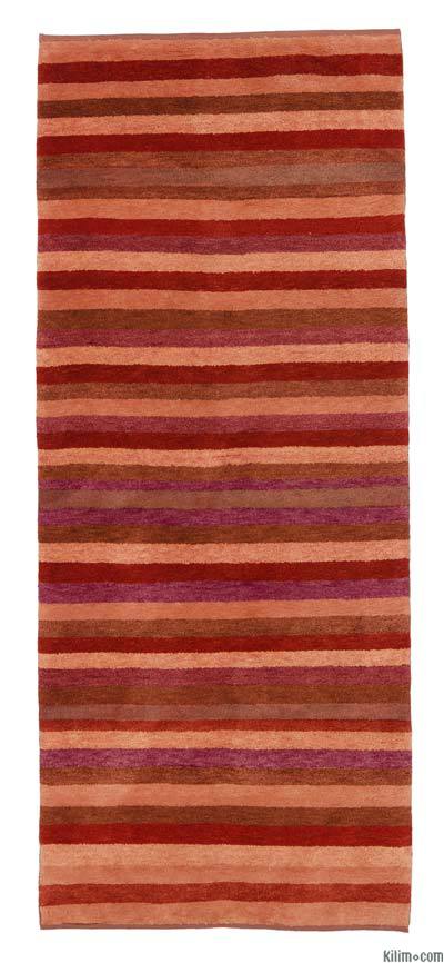 Red New Turkish Pile Runner Rug - 2' 9" x 6' 11" (33" x 83")