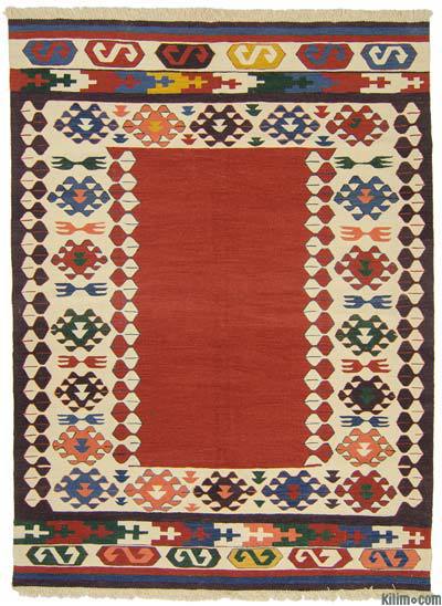 Red New Handwoven Turkish Kilim Rug