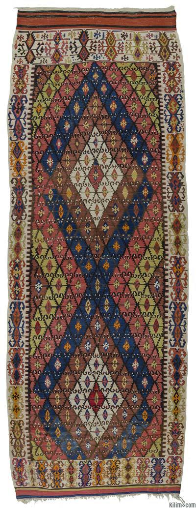 Çok Renkli, Lacivert Sivrihisar Kilimi - 167 cm x 451 cm