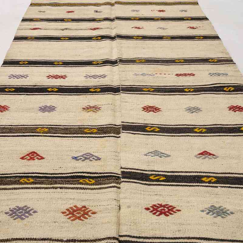 Beige Alfombra Vintage Kilim Turca - 130 cm x 380 cm - K0010391