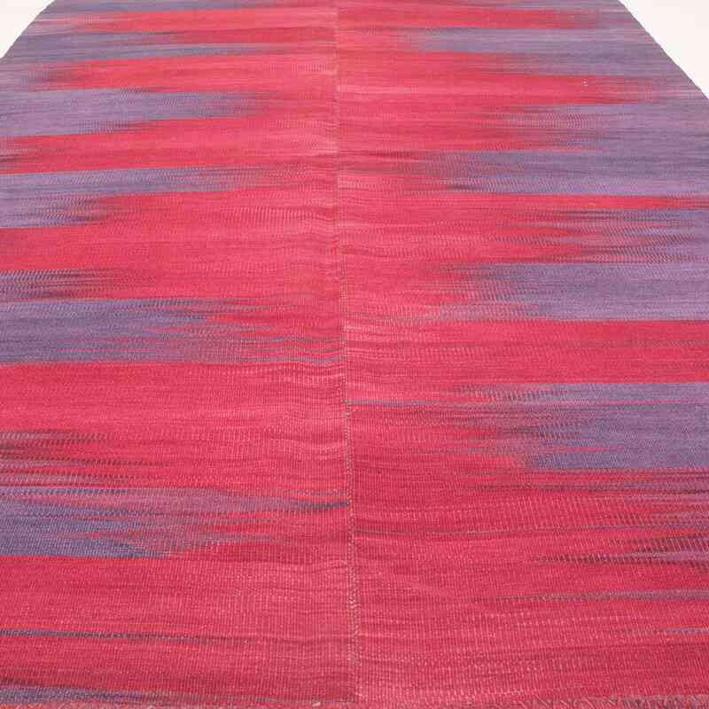 Púrpura, Rojo Alfombra Neo Caspian Kilim - 206 cm x 281 cm - K0010505