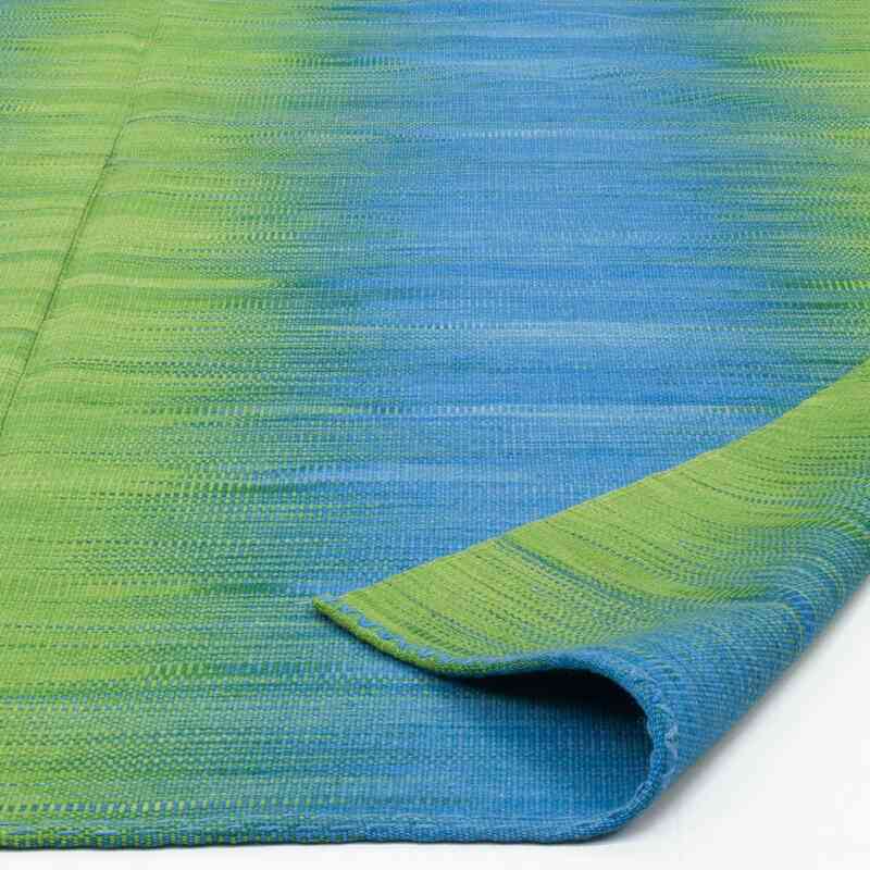Azul claro, Verde Alfombra Neo Caspian Kilim - 201 cm x 291 cm - K0010507