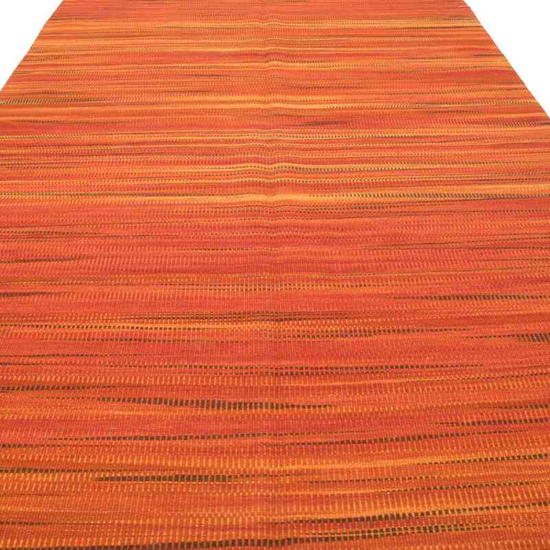 Orange Neo Caspian Kilim Rug - 5' 6" x 8' 1" (66" x 97") - K0010523
