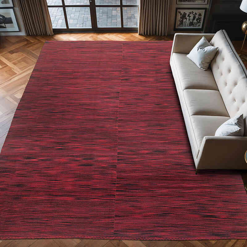 Rojo Alfombra Neo Caspian Kilim - 296 cm x 407 cm - K0010531