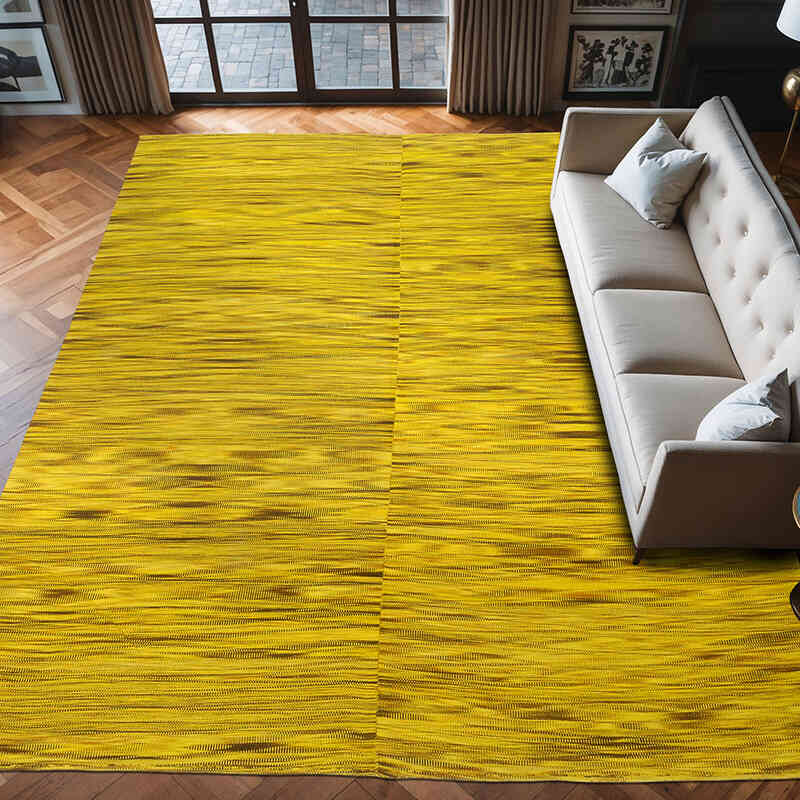 Yellow Neo Caspian Kilim Rug - 9' 10" x 12' 11" (118" x 155") - K0010532