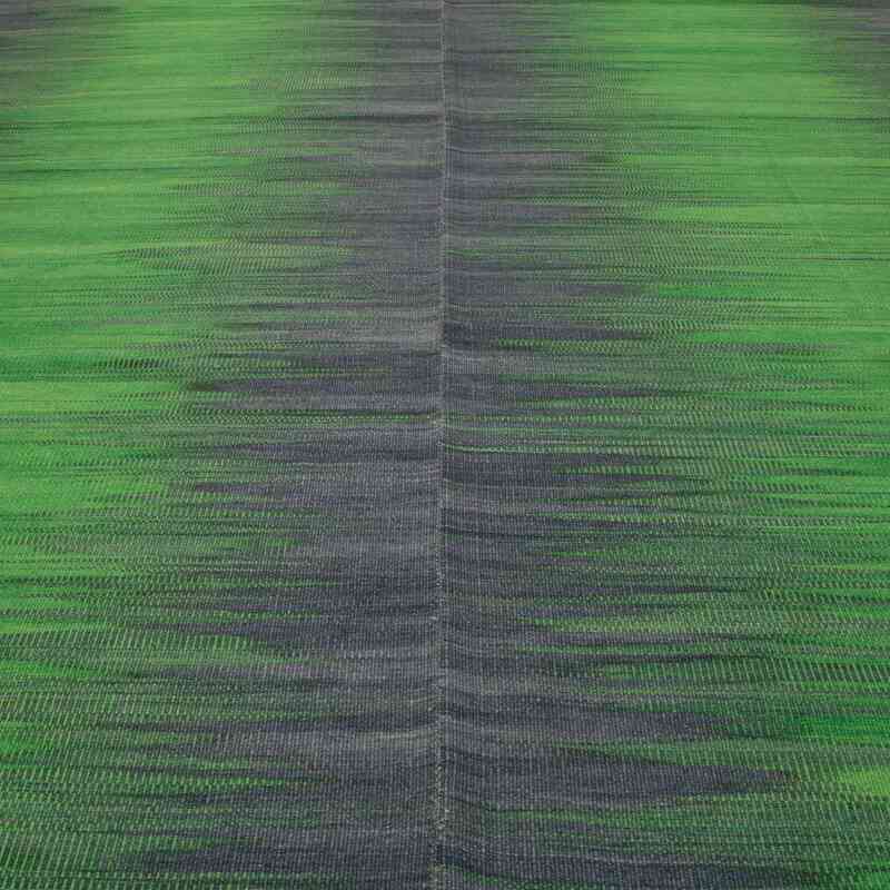 Verde, Gris Alfombra Neo Caspian Kilim - 300 cm x 399 cm - K0010533