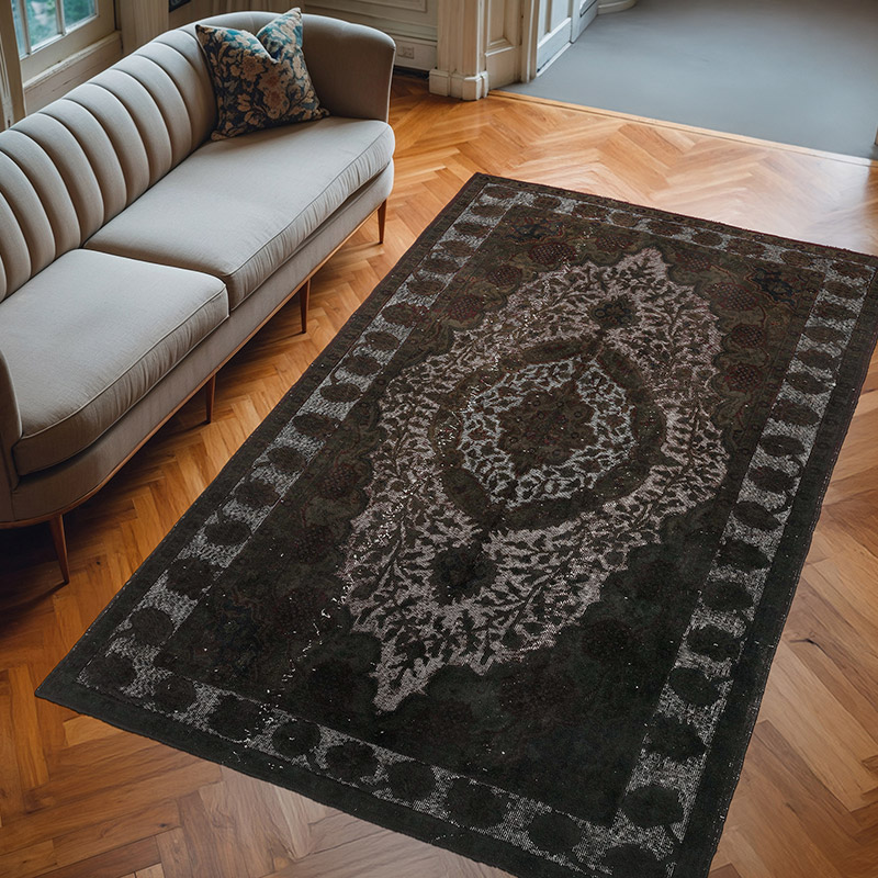 Hand Carved Over-Dyed Rug - 5' 7" x 9'  (67" x 108") - K0010640