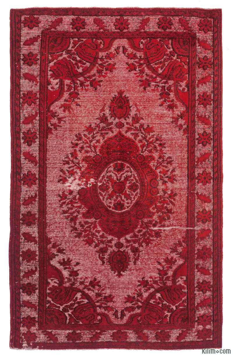 Hand Carved Over-Dyed Rug - 6' 3" x 10'  (75" x 120") - K0010646