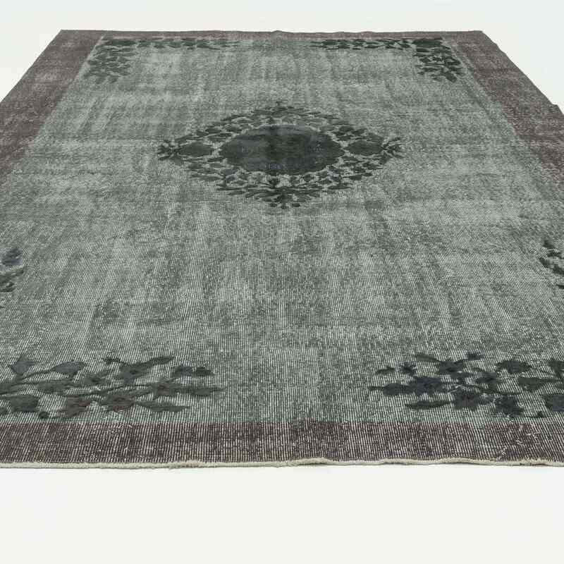 Gray Hand Carved Over-Dyed Rug - 6' 9" x 9' 7" (81" x 115") - K0010648