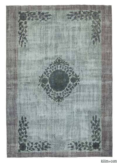 Gri El Oyması Boyalı Halı - 207 cm x 293 cm