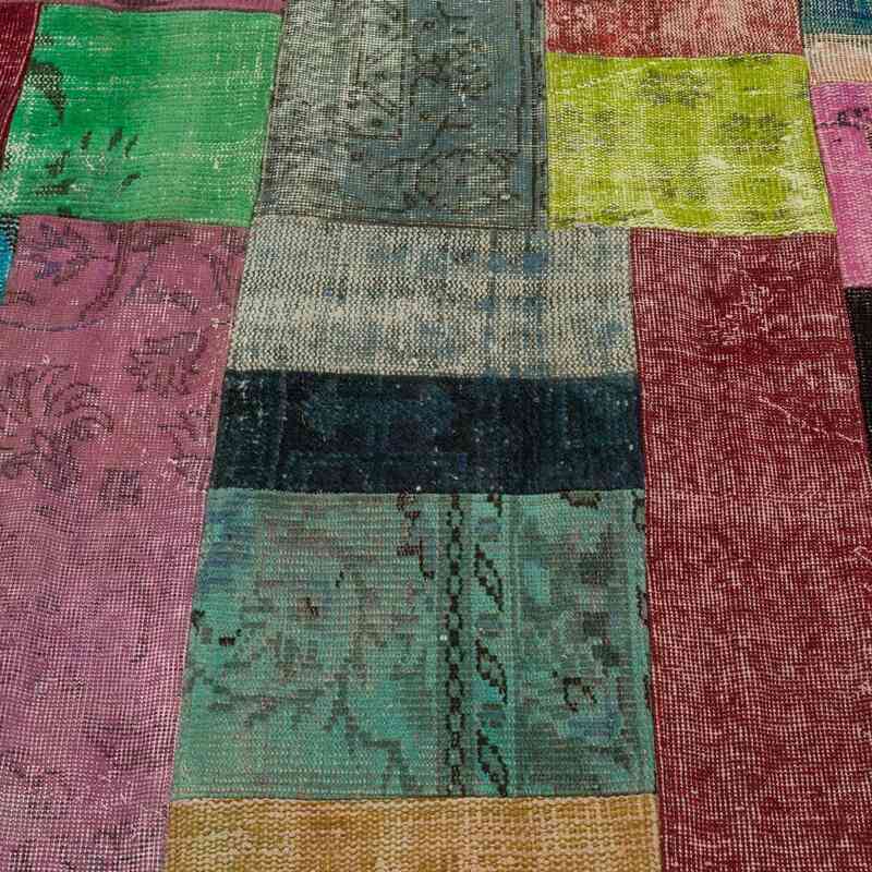 Multicolor Patchwork Hand-Knotted Turkish Rug - 5' 8" x 7' 10" (68" x 94") - K0010665