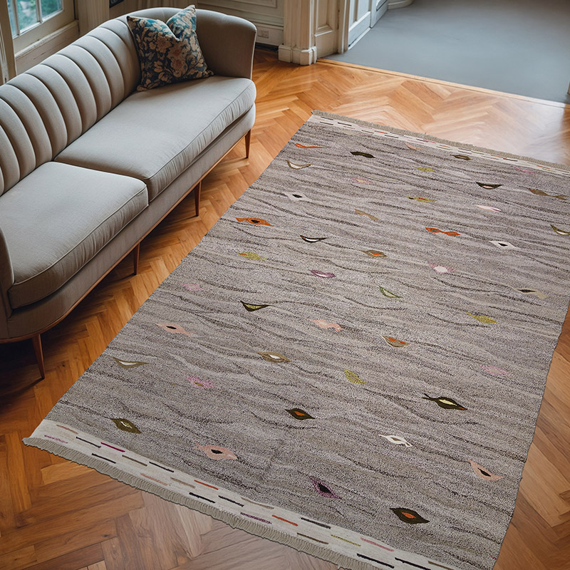 New Turkish Handwoven Kilim Rug - 6' 11" x 9' 7" (83" x 115") - K0010705