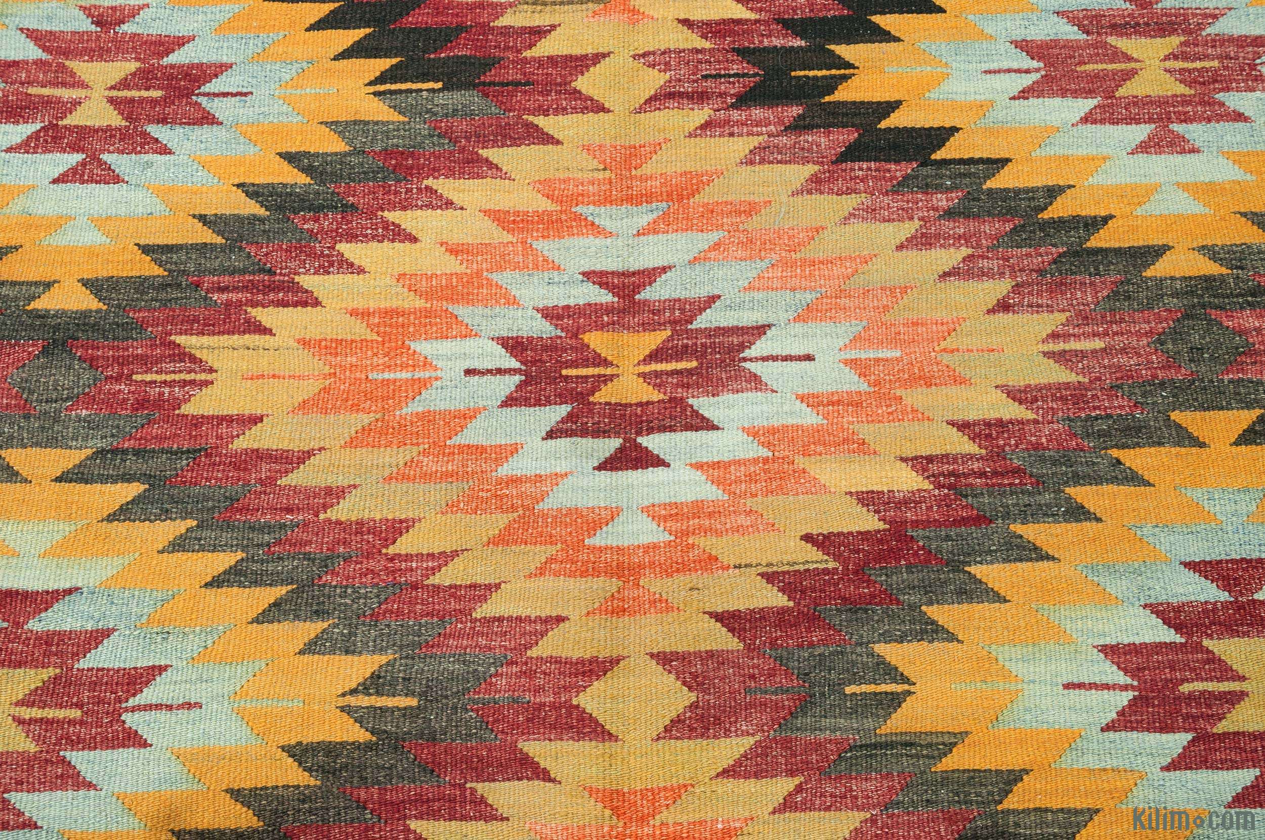 Multicolor Vintage Denizli Kilim Rug - 5' 3