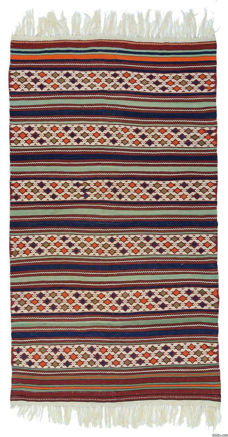 Multicolor Antique Manisa Kilim - 4' 10" x 8' 9" (58" x 105") - K0013271