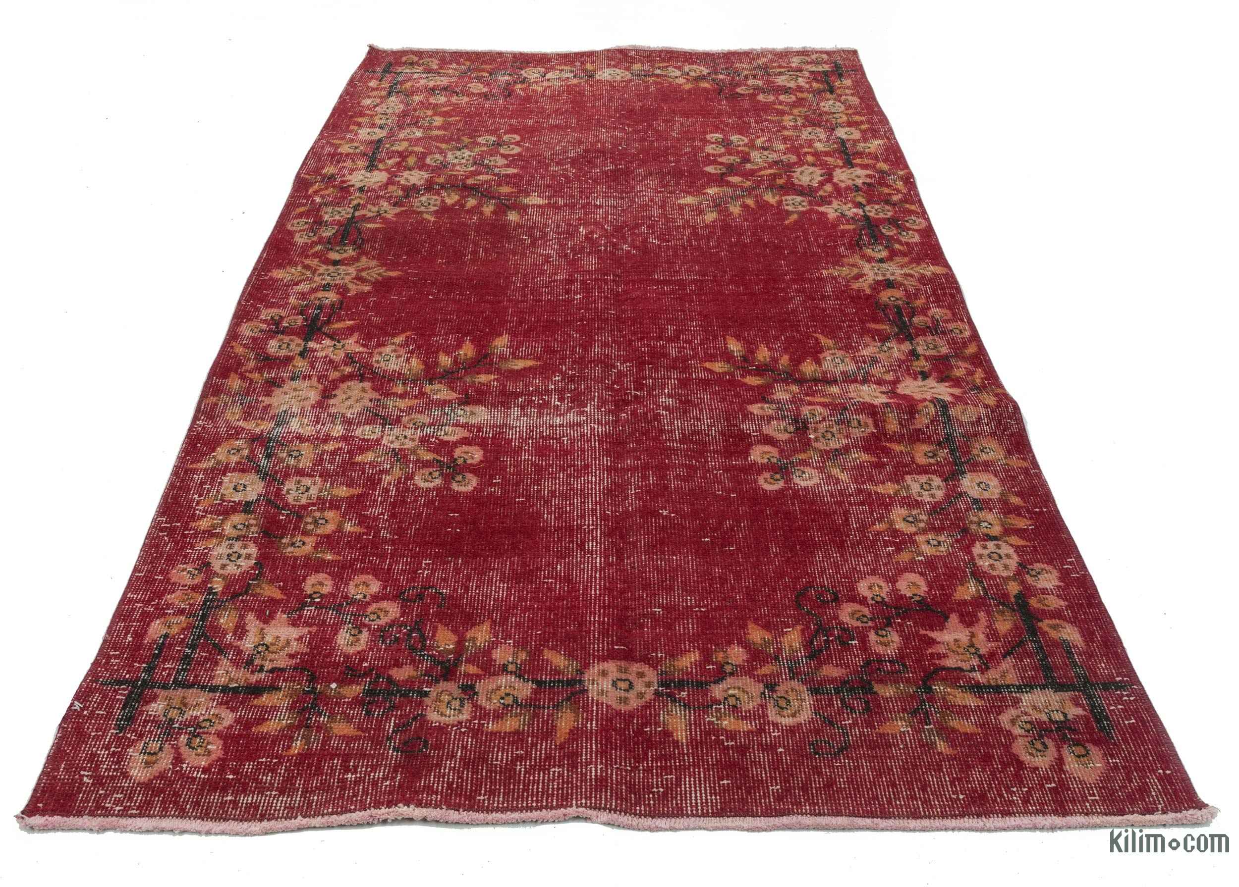 Red Vintage Turkish Hand-Knotted Rug - 3' 10