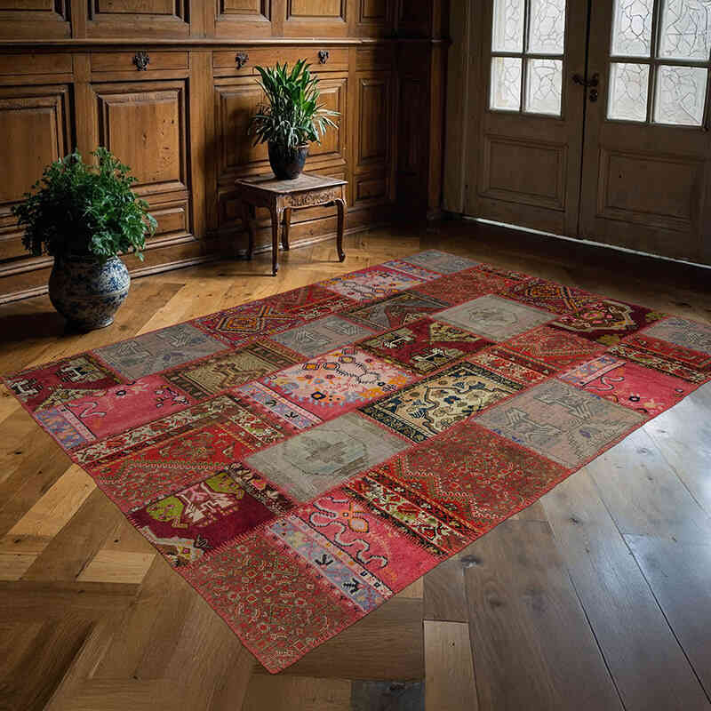 Çok Renkli Patchwork Halı - 179 cm x 238 cm - K0015242