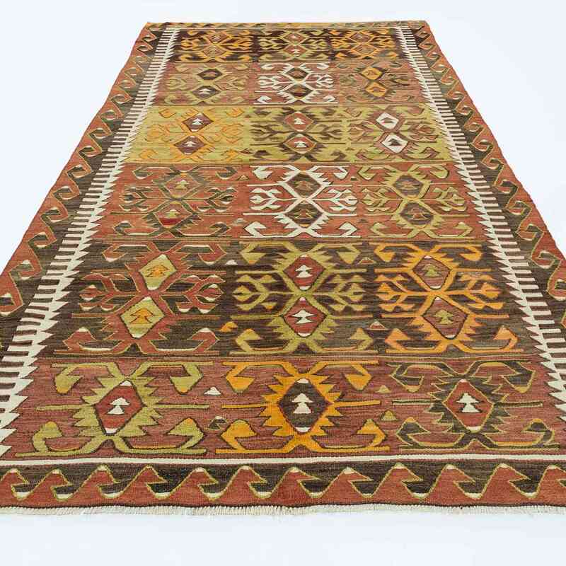 Multicolor Vintage Konya Kilim Rug - 5' 2" x 10' 8" (62" x 128") - K0015993