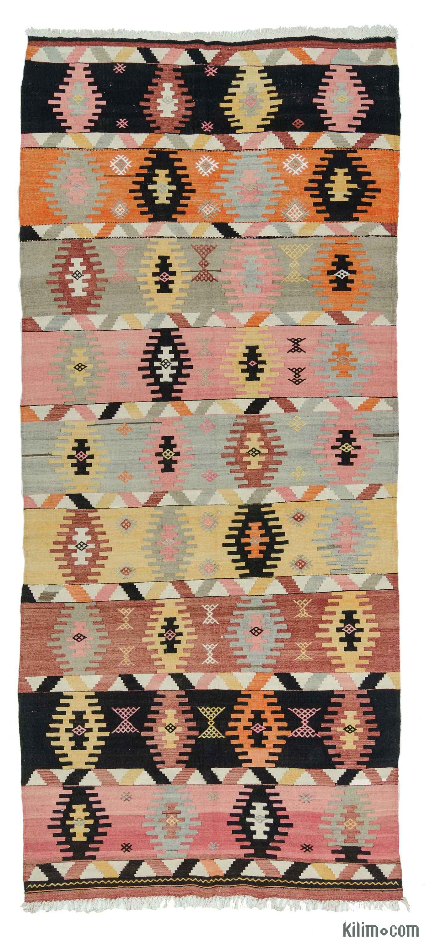 Multicolor Vintage Sivas Kilim Rug - 4' 9