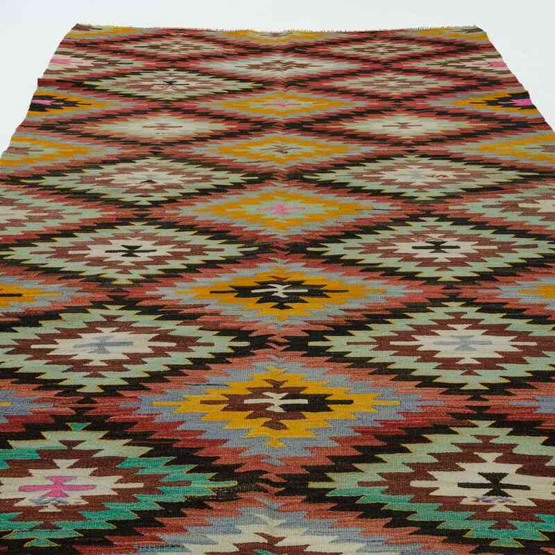 Multicolor Vintage Afyon Kilim Rug - 5' 4" x 8' 11" (64" x 107") - K0016006