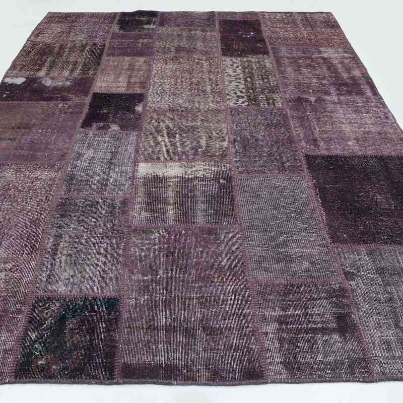 Púrpura Alfombra De Retazos Turca Sobre-teñida - 215 cm x 300 cm - K0016077