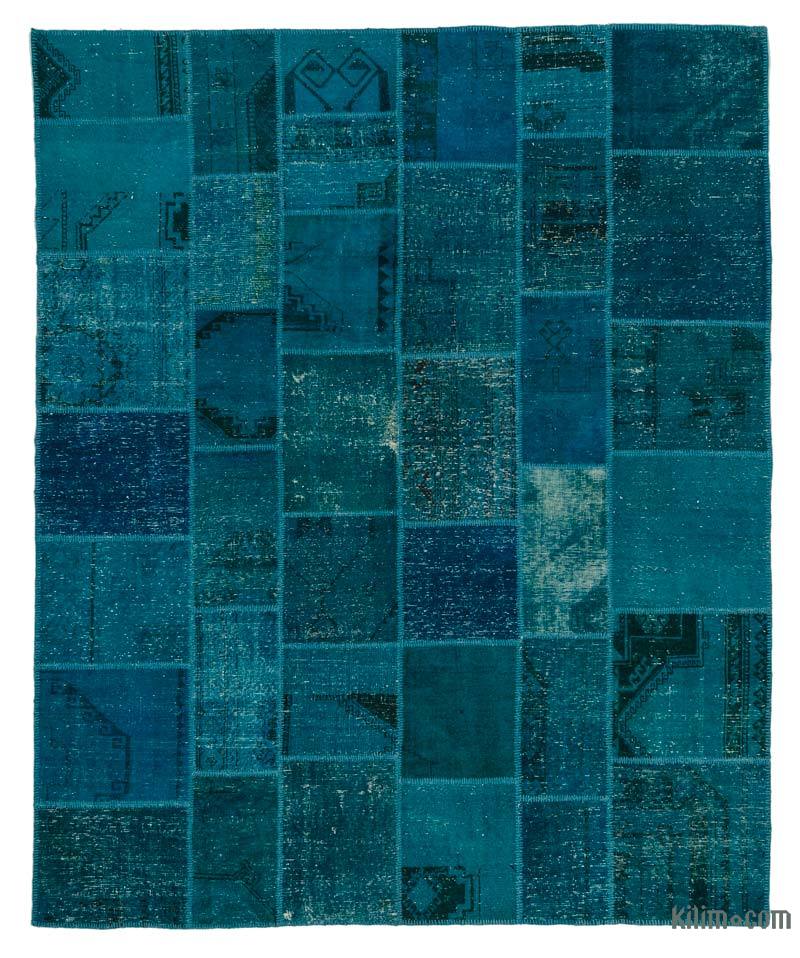 Over-dyed Turkish Patchwork Rug - 8' 2" x 10'  (98" x 120") - K0016093