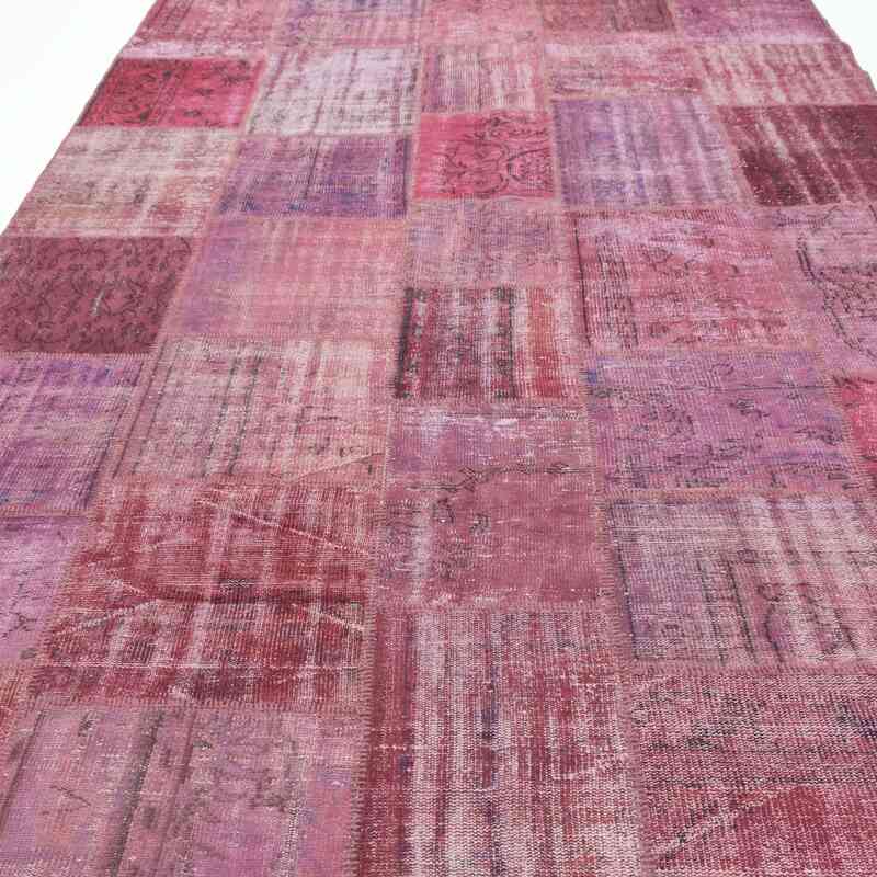 Pink Patchwork Hand-Knotted Turkish Rug - 8' 2" x 11' 7" (98" x 139") - K0016101