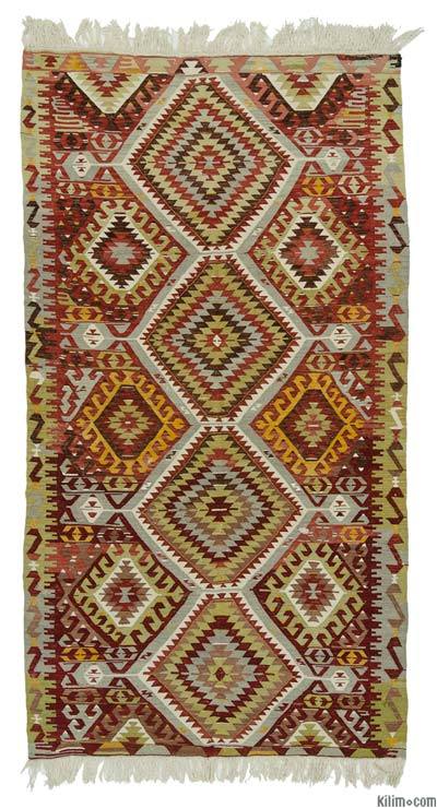 Red Vintage Cal Kilim Rug - 5' 4" x 10' 2" (64" x 122")
