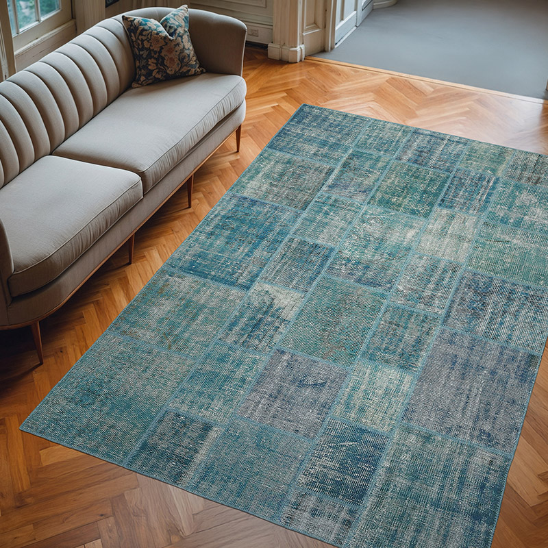 Boyalı Patchwork Halı - 205 cm x 301 cm - K0018694