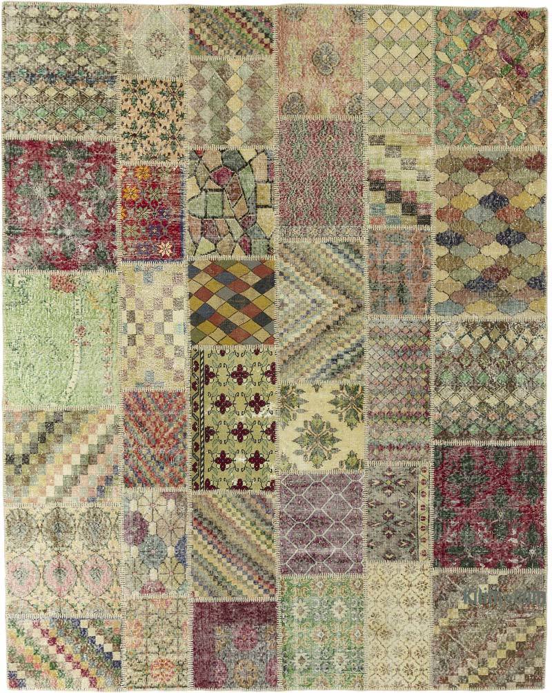 Multicolor Patchwork Hand-Knotted Turkish Rug - 7' 10" x 10'  (94" x 120") - K0018701