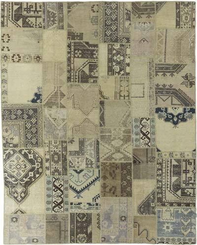 Bej Boyalı Patchwork Halı - 242 cm x 303 cm