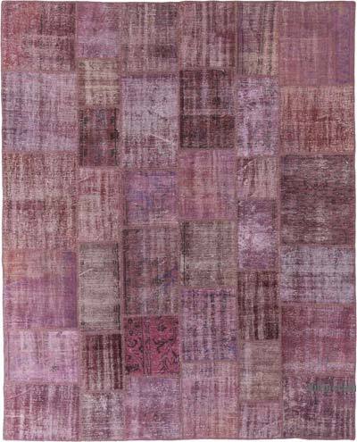 Purple Patchwork Hand-Knotted Turkish Rug - 8' 2" x 10'  (98" x 120")
