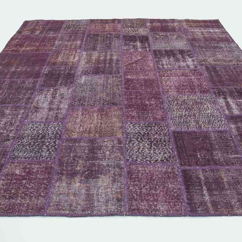 Purple Patchwork Hand-Knotted Turkish Rug - 8'  x 10' 1" (96" x 121") - K0018709
