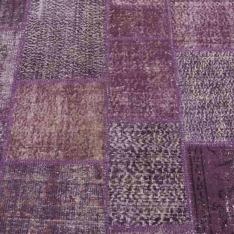 Púrpura Alfombra De Retazos Turca Sobre-teñida - 244 cm x 308 cm - K0018709
